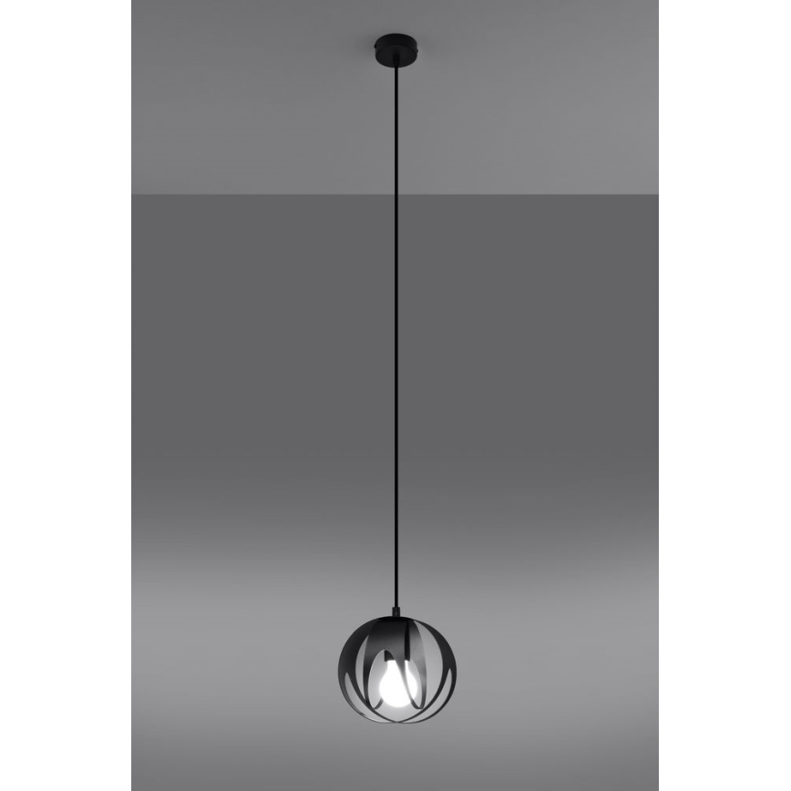 Luster na sajli TULOS 1xE27/60W/230V crna