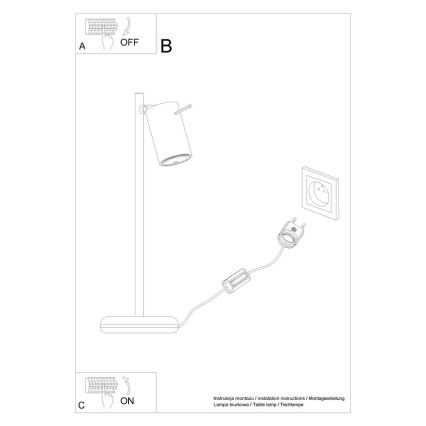 Stolna lampa RING 1xGU10/10W/230V crna