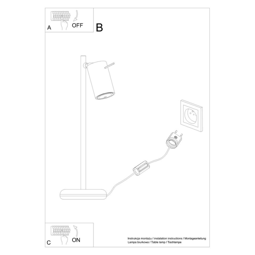 Stolna lampa RING 1xGU10/10W/230V crna