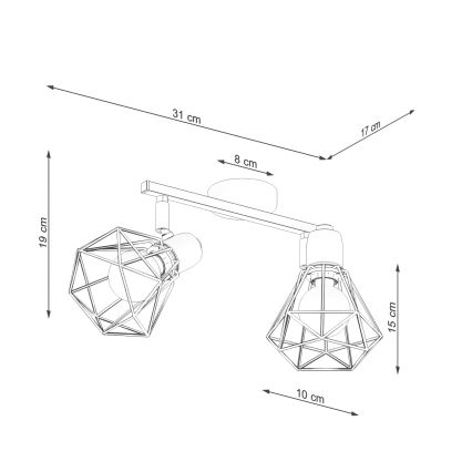 Ugradna svjetiljka ARTEMIS 2xE14/40W/230V crna