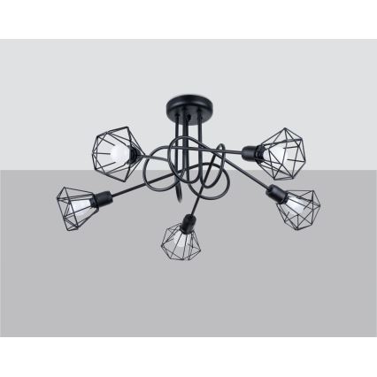 Viseći luster ARTEMIS 5xE14/40W/230V crna