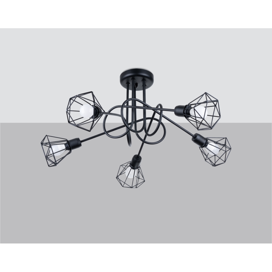 Viseći luster ARTEMIS 5xE14/40W/230V crna