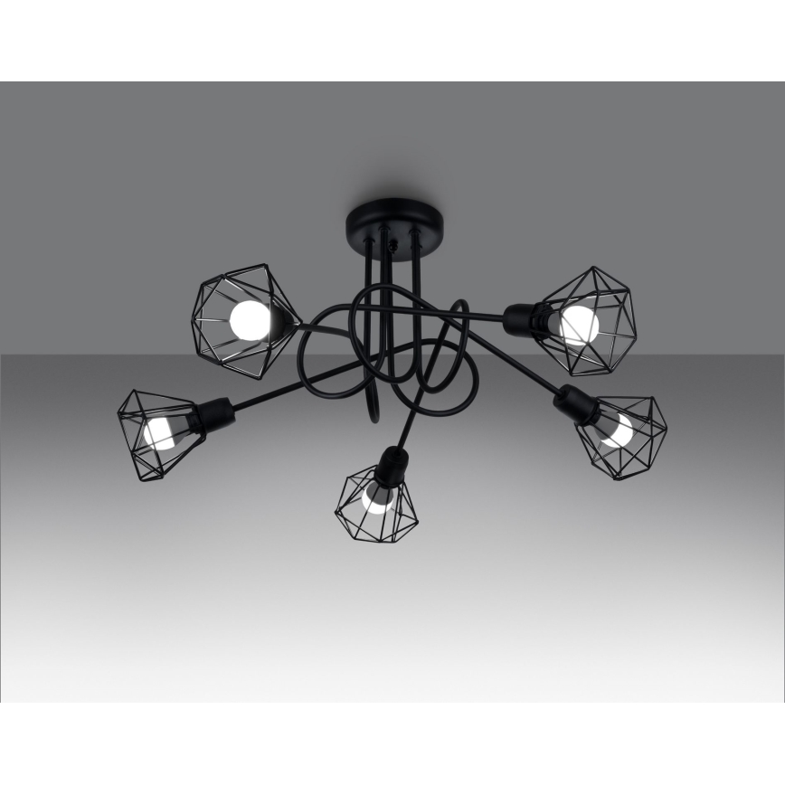 Viseći luster ARTEMIS 5xE14/40W/230V crna