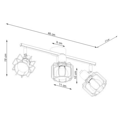 Ugradna svjetiljka BELUCI 3xE14/40W/230V crna
