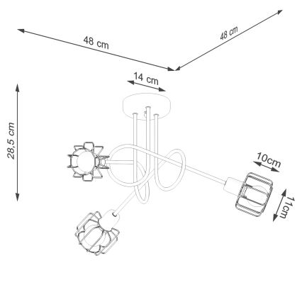 Viseći luster BELUCI 3xE14/40W/230V crna