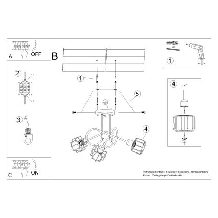 Viseći luster BELUCI 3xE14/40W/230V crna