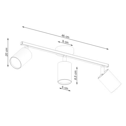 Reflektorska svjetiljka LEMMI 3xGU10/40W/230V crna