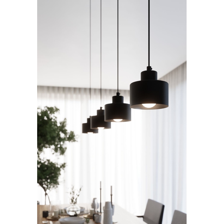 Luster na sajli SAVAR 1xE27/60W/230V crna