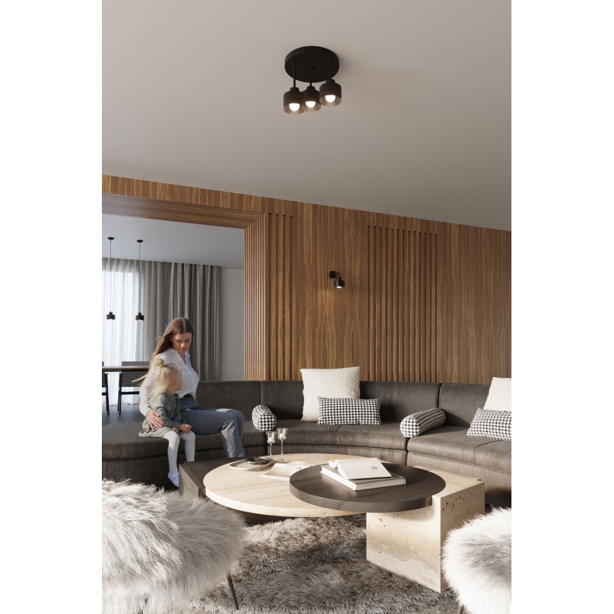 Luster na sajli SAVAR 1xE27/60W/230V crna
