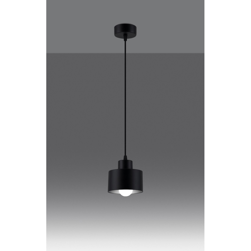 Luster na sajli SAVAR 1xE27/60W/230V crna