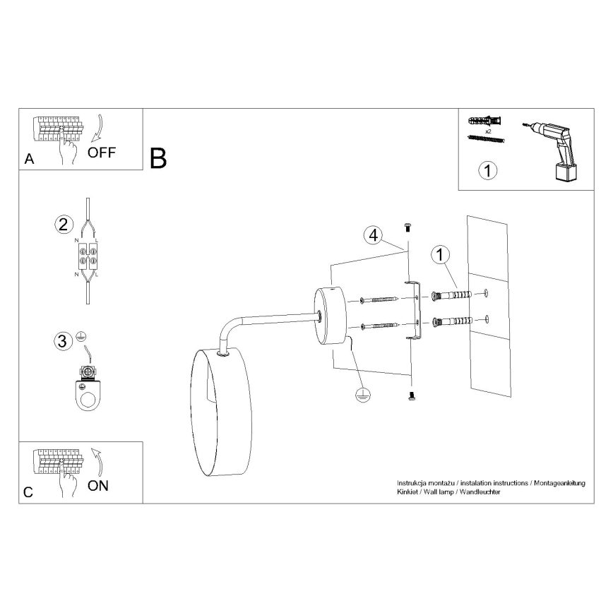 Zidna lampa TITRAN 1xE27/60W/230V bijela
