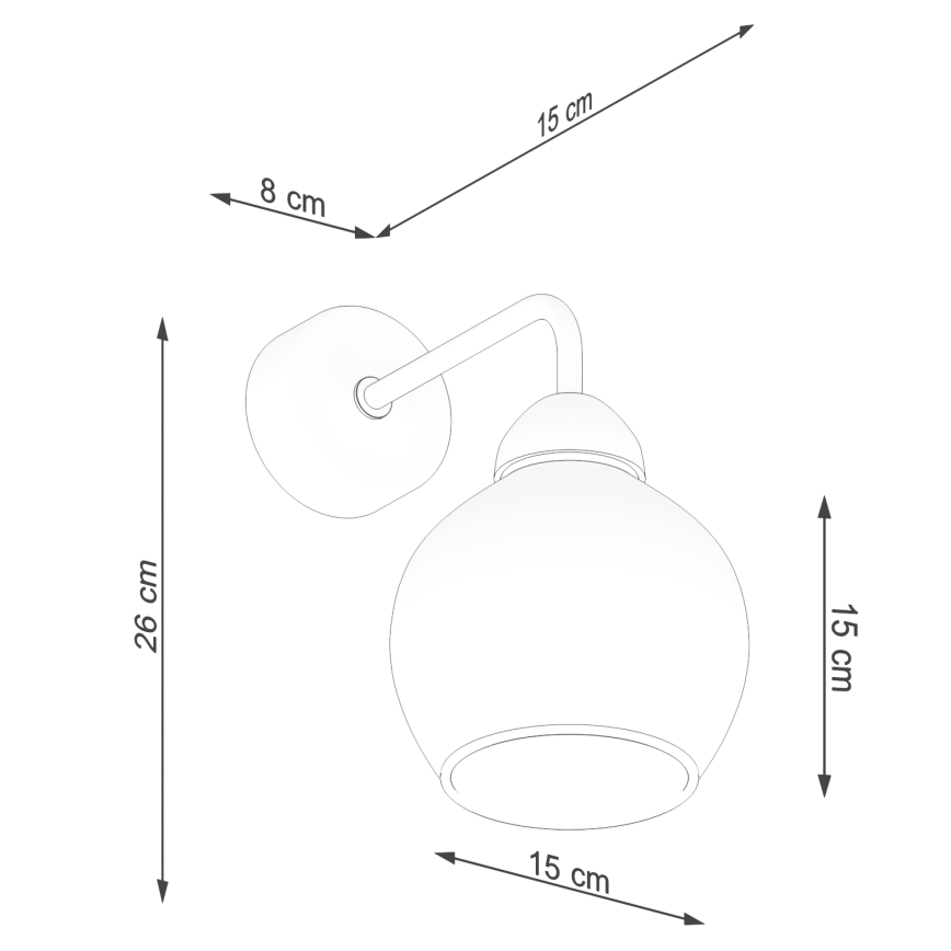Zidna lampa ALINO 1xE27/60W/230V crna
