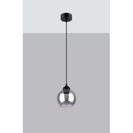 Luster na užetu ALINO 1xE27/60W/230V crna