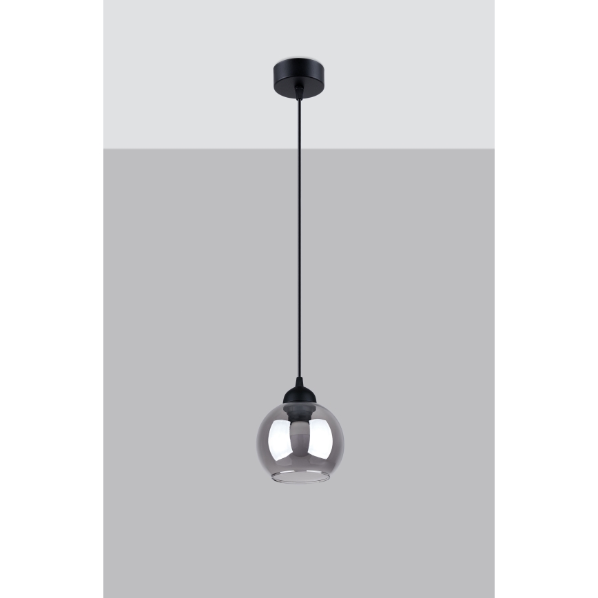 Luster na užetu ALINO 1xE27/60W/230V crna