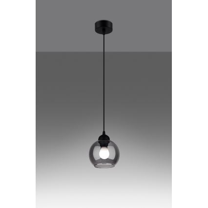 Luster na užetu ALINO 1xE27/60W/230V crna