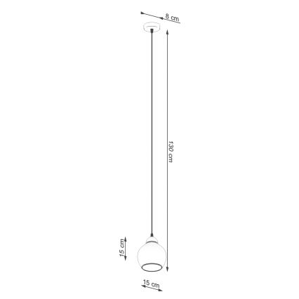 Luster na užetu ALINO 1xE27/60W/230V crna