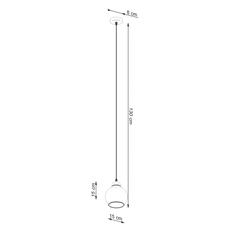 Luster na užetu ALINO 1xE27/60W/230V crna