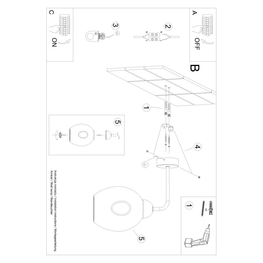 Zidna lampa FILLAN 1xE27/60W/230V crna