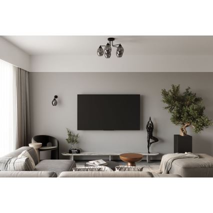 Luster na štapu FILLAN 5xE27/60W/230V crna