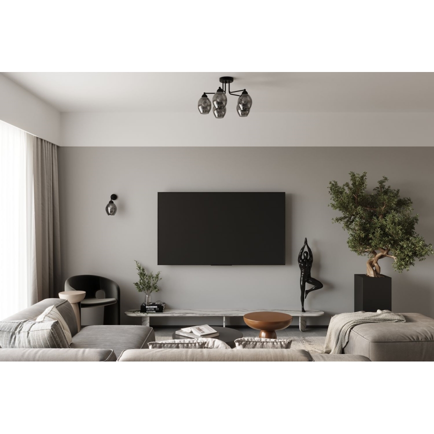 Luster na štapu FILLAN 5xE27/60W/230V crna