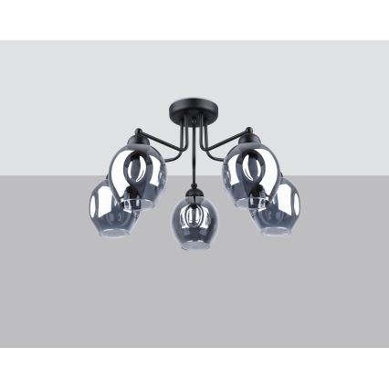 Viseći luster FILLAN 5xE27/60W/230V crna