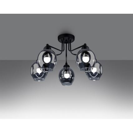 Viseći luster FILLAN 5xE27/60W/230V crna