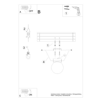 Stropna svjetiljka YOLI 1xG9/12W/230V bijela