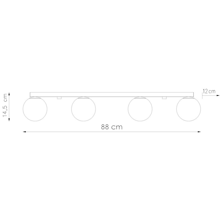 Stropna svjetiljka YOLI 4xG9/12W/230V bijela