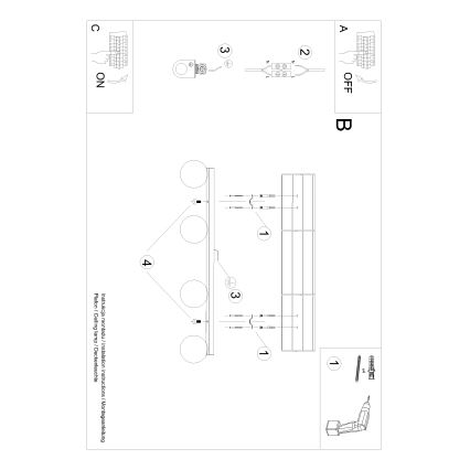 Stropna svjetiljka YOLI 4xG9/12W/230V bijela