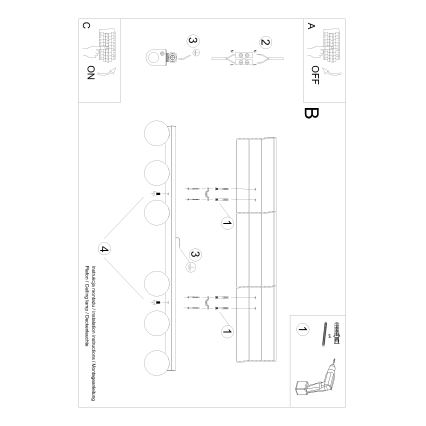 Stropna svjetiljka YOLI 6xG9/12W/230V bijela