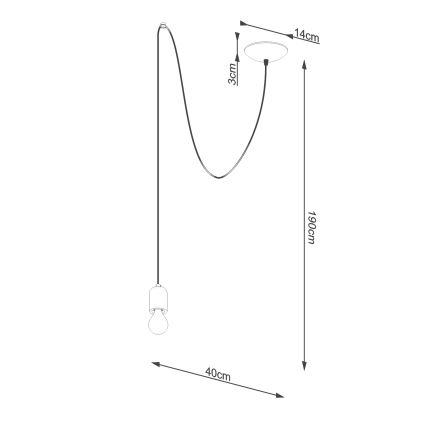 Luster na sajli NESO 1xE27/15W/230V pauk beton
