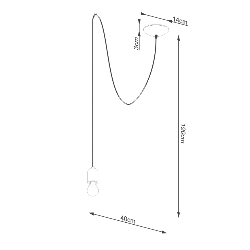 Luster na sajli NESO 1xE27/15W/230V pauk beton