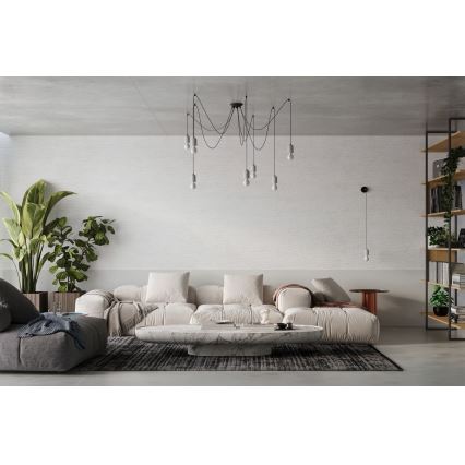 Luster na sajli NESO 5xE27/15W/230V pauk beton