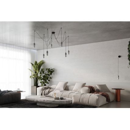 Luster na sajli NESO 5xE27/15W/230V pauk beton