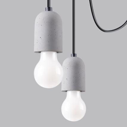 Luster na sajli NESO 5xE27/15W/230V pauk beton