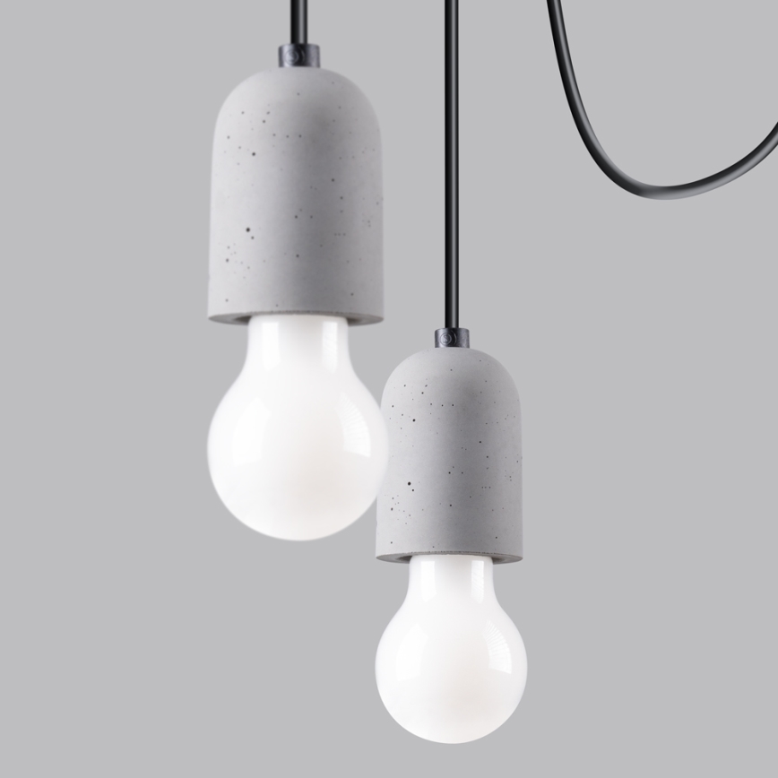 Luster na sajli NESO 5xE27/15W/230V pauk beton