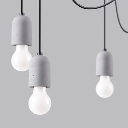 Luster na sajli NESO 7xE27/15W/230V pauk beton