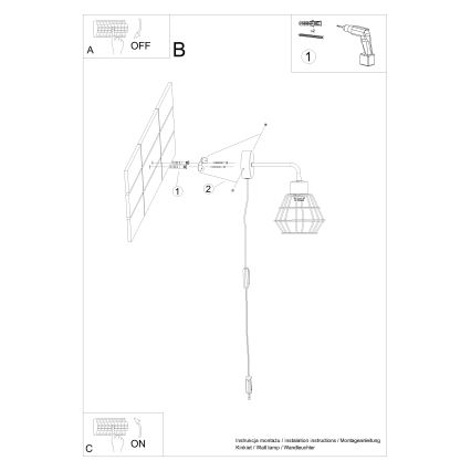 Zidna lampa SUBA 1xE27/15W/230V crna