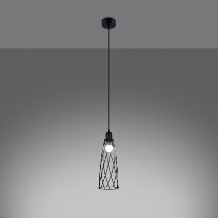 Luster na sajli SUBA 1xE27/15W/230V crna