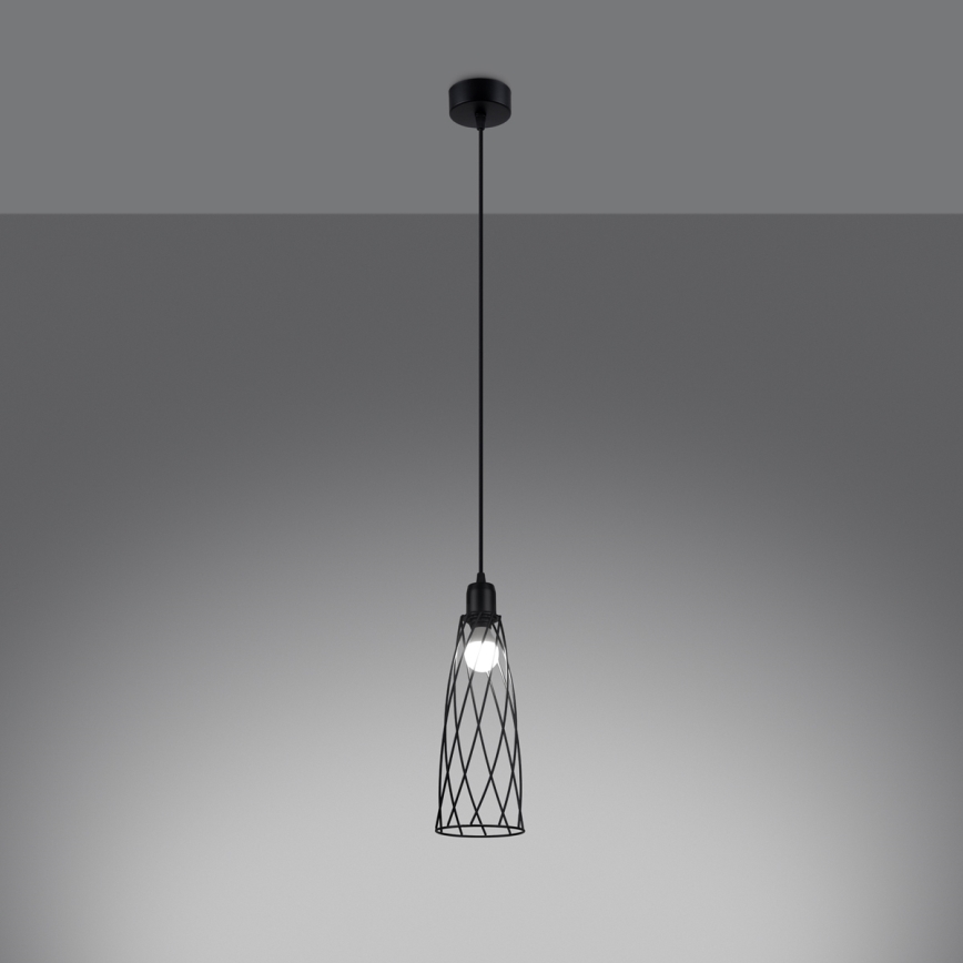 Luster na sajli SUBA 1xE27/15W/230V crna