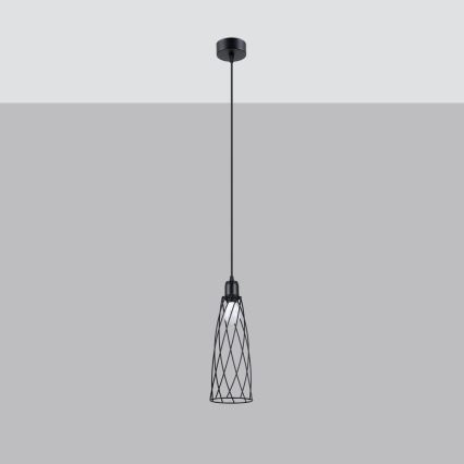 Luster na sajli SUBA 1xE27/15W/230V crna
