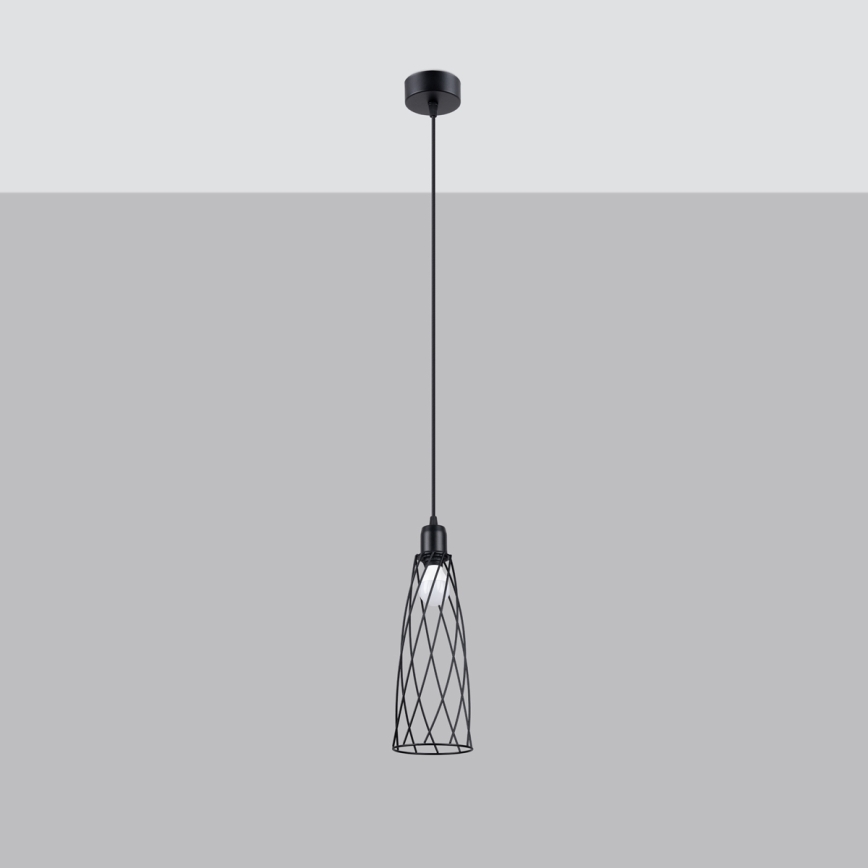 Luster na sajli SUBA 1xE27/15W/230V crna