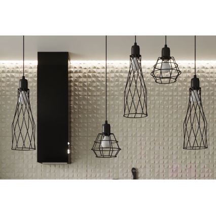Luster na sajli SUBA 1xE27/15W/230V crna
