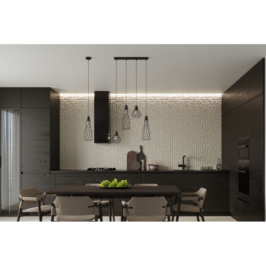 Luster na sajli SUBA 1xE27/15W/230V crna