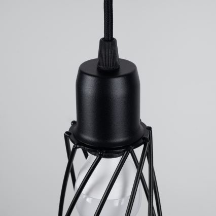 Luster na sajli SUBA 1xE27/15W/230V crna
