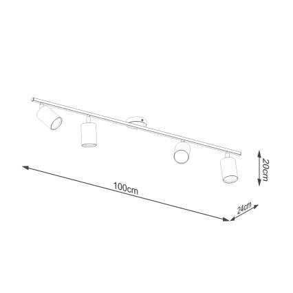 Reflektorska svjetiljka LEMMI 4xGU10/10W/230V crna