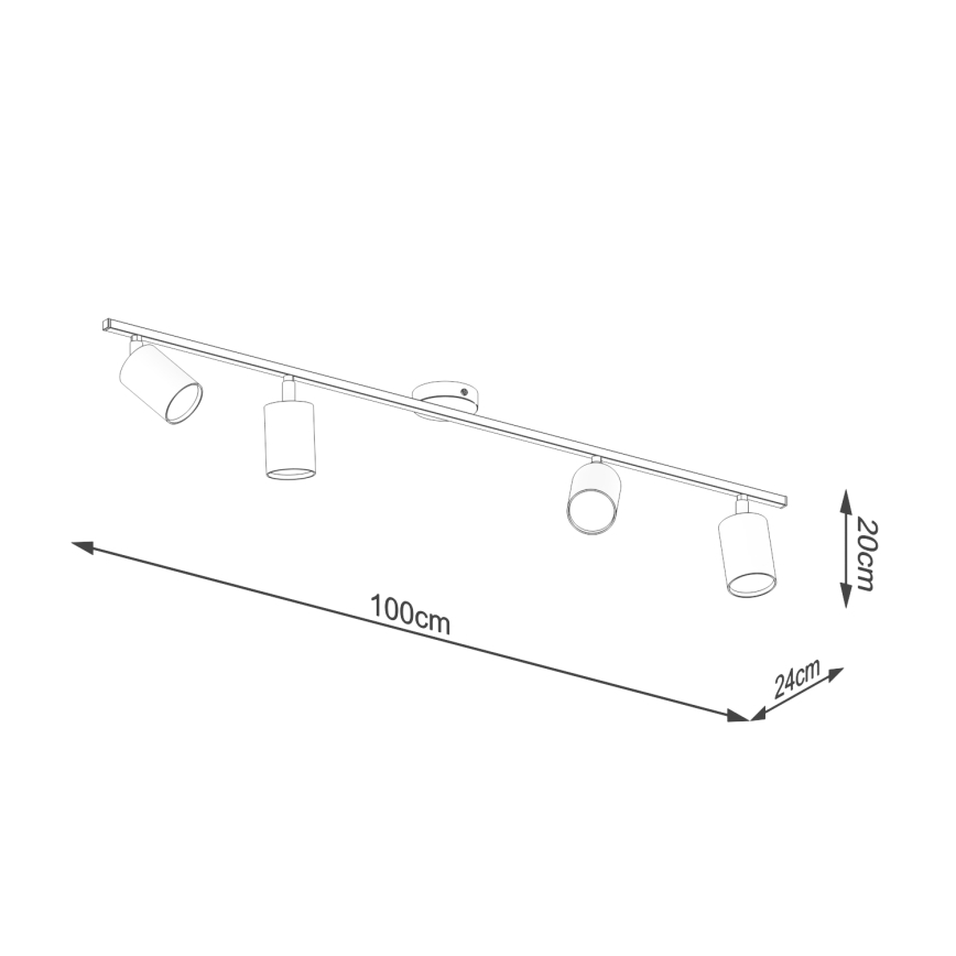Reflektorska svjetiljka LEMMI 4xGU10/10W/230V crna