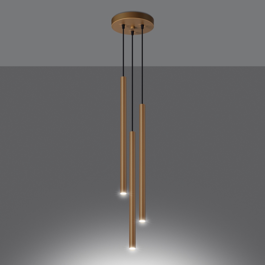 Luster na sajli PASTELO 3xG9/8W/230V zlatna