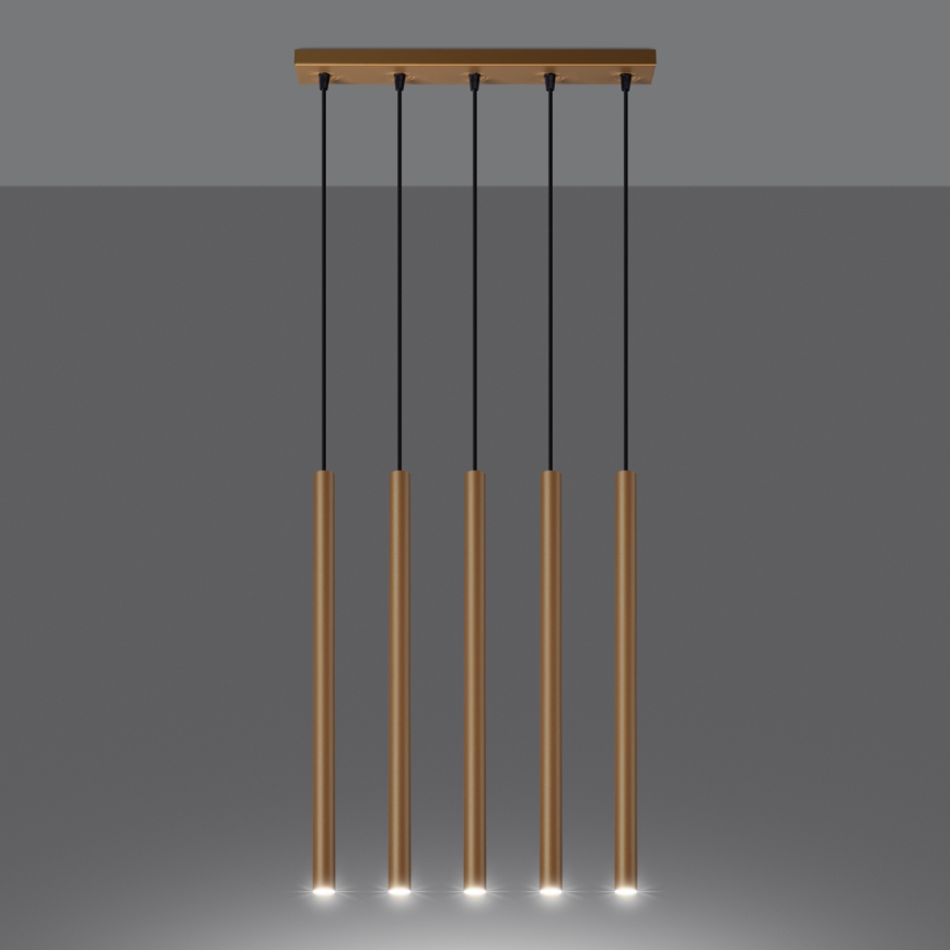 Luster na sajli PASTELO 5xG9/8W/230V zlatna