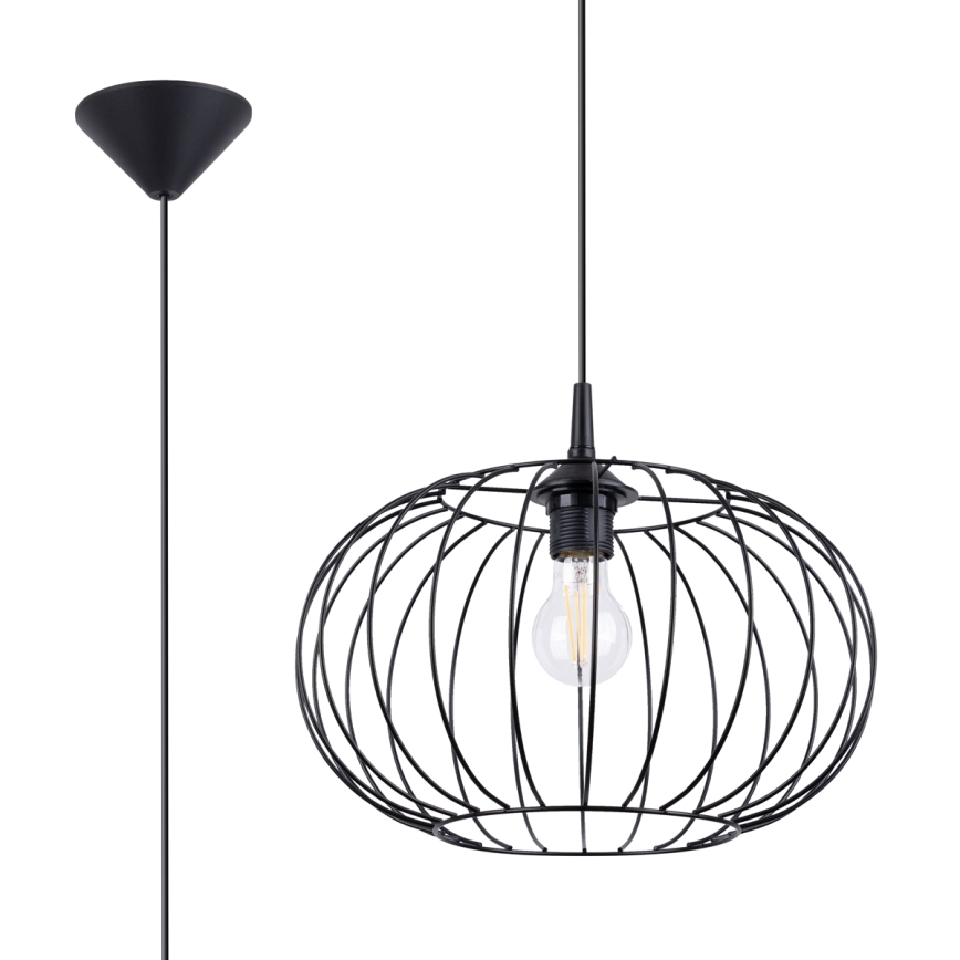 Luster na sajli TSUNO 1xE27/15W/230V crna